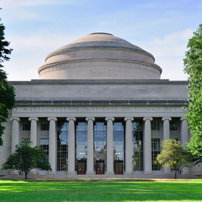 Boston Massachusetts Institute of Technology campus with trees and lawn